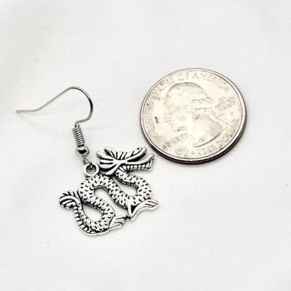 Dragon Charm Earrings - Picture 3 of 3